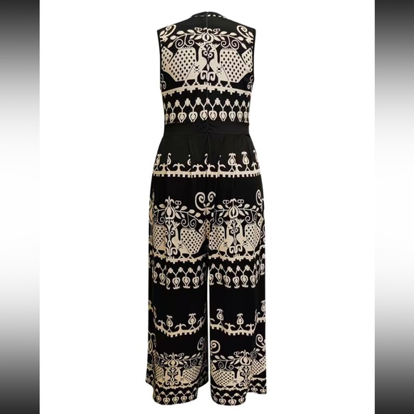 PLUS TRIBAL PRINT MOCK NECK WIDE LEG JUMPSUIT - Picture 5 of 8